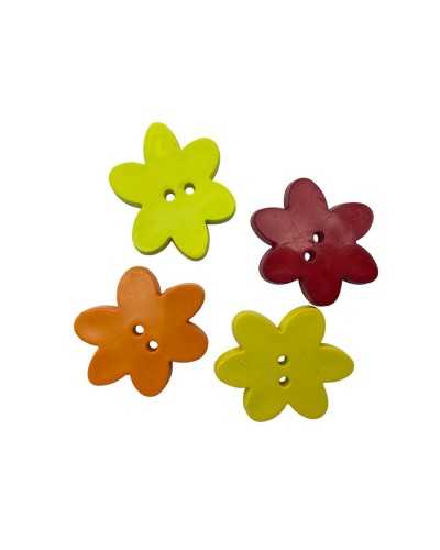 Flor de plástico decorativo Flor de flores 2 orificios 4 × 3 cm de espesor 4 mm