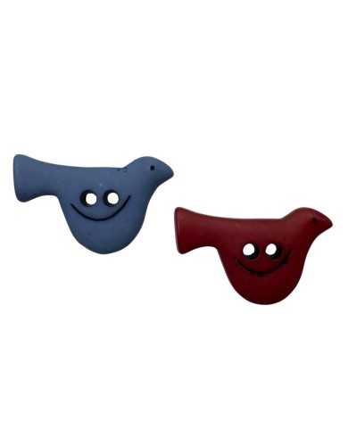 Dekorative Kunststoffknopf - Flacher Vogel - 2 Löcher - 20 × 13 mm