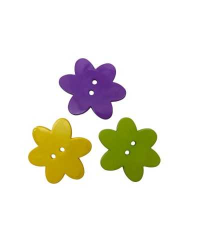Flor de plástico decorativo Flor 2 orificios 32 × 38 mm
