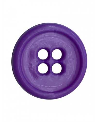 4-hole lineated round flat polyester button - Ø 15 mm