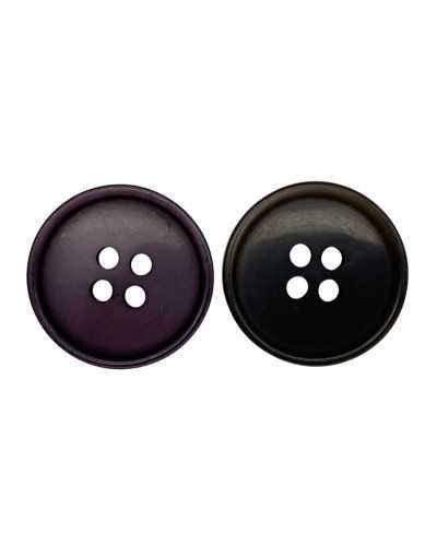Round plate button - Polyester - 4 holes - Ø 2 cm - Lineated 30