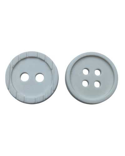 White Plastic Button 2 and 4 Holes - Ø 2 cm - Lineate Model 32 - Smooth or Rigato