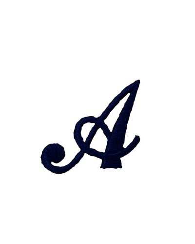 Iron-on Letter Alphabet Embroidery Satin Stitch Italics Marbet High 25 Mm Col. Dark Blue