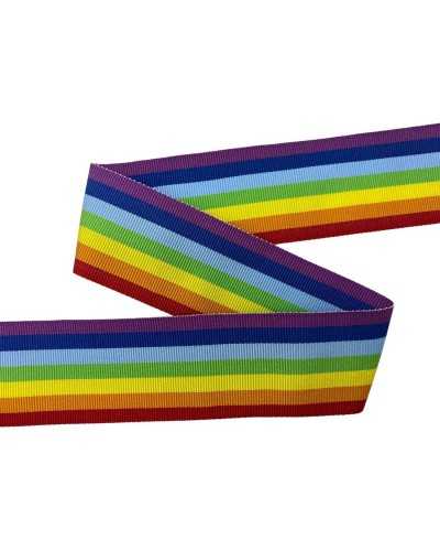 GROS-Körnchenband Trimmer Regenbogenreihe Friedensfreuhigkeit 36 mm