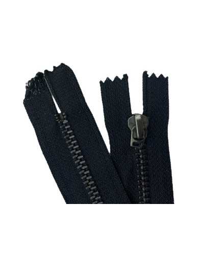 Brass black zipper - 18 cm fixed