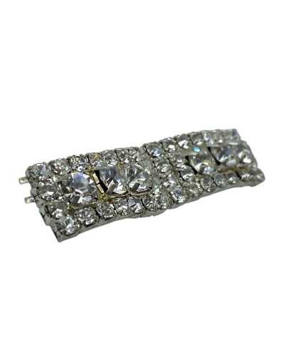 Passamaneria Gioiello – Metallo con Strass Argento – 5 x 1 cm