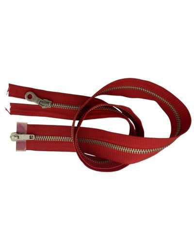 Cerniera Metallo Divisibile 85 Cm Catena 5 Doppio Cursore Argento