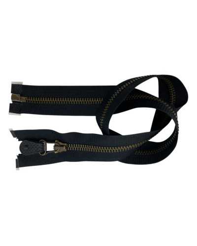 Cremallera Cremallera Negro Metal 1 Cursor Bruñido Cadena 6 Desenganchable Cm 55