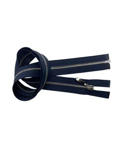 Teilbarer Reißverschluss 60 cm Silber Metallkette 4 Reißverschluss Preis pro Stück