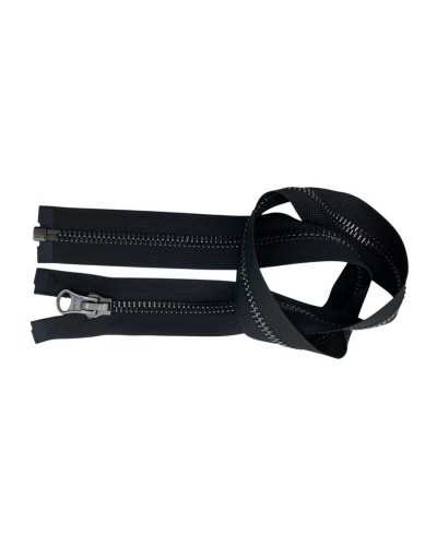 Cerniera Divisibile 70 Cm Metallo Canna di Fucile Catena 8 Fettuccia Nera Policotone