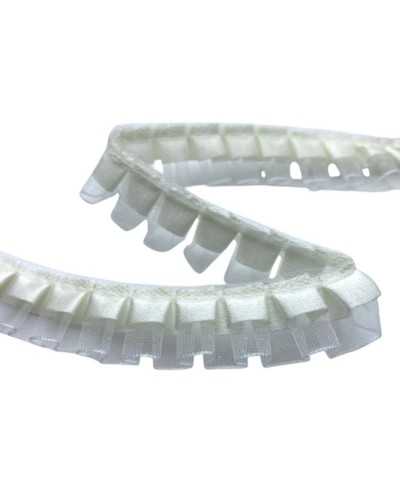 Tarifs de parcelles plissées double Flonton - organza et satin sur tulle - hauteur 2 cm