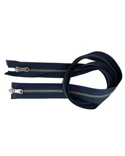 Bisagra de cadena de metal plateado n.º 5 - 100 cm - Deslizante doble - Divisible - Uso profesional