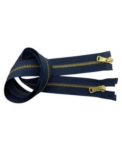 Gold Brass Metal Zipper - Double Cursor, 75 cm