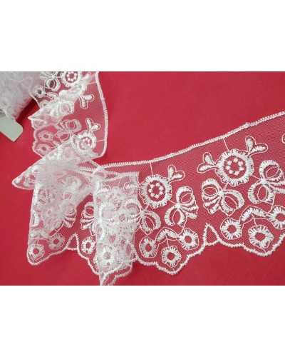 Lace Lace Tulle Embroidered Flower Bow High 7 Cm