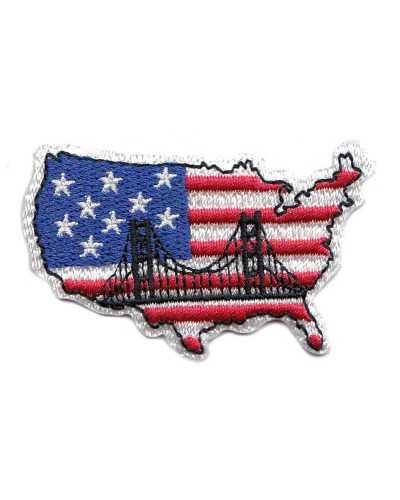 Teefutteranwendung Patch Marbet Gestickte Vereinigte Staaten Amerika Sternbrücke 60x35 mm