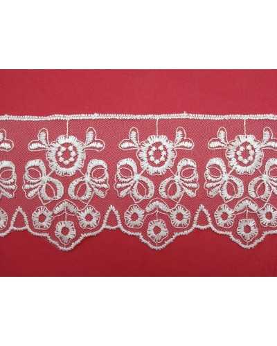 Lace Lace Tulle Embroidered Flower Bow High 7 Cm