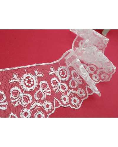 Dentelle Dentelle Tulle Brodé Fleur Noeud Haut 7 Cm