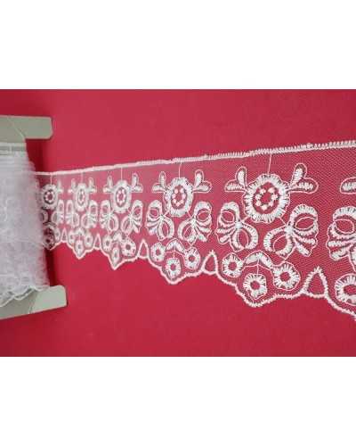 Dentelle Dentelle Tulle Brodé Fleur Noeud Haut 7 Cm