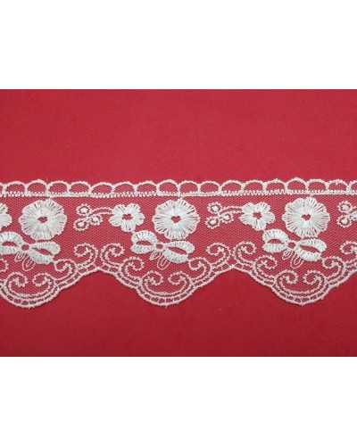 Dentelle Dentelle Tulle Brodé Fleur Noeud Haut 7 Cm