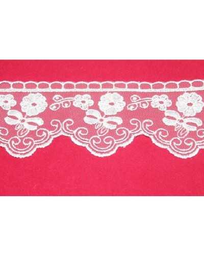 Dentelle Dentelle Tulle Brodé Fleur Noeud Haut 7 Cm