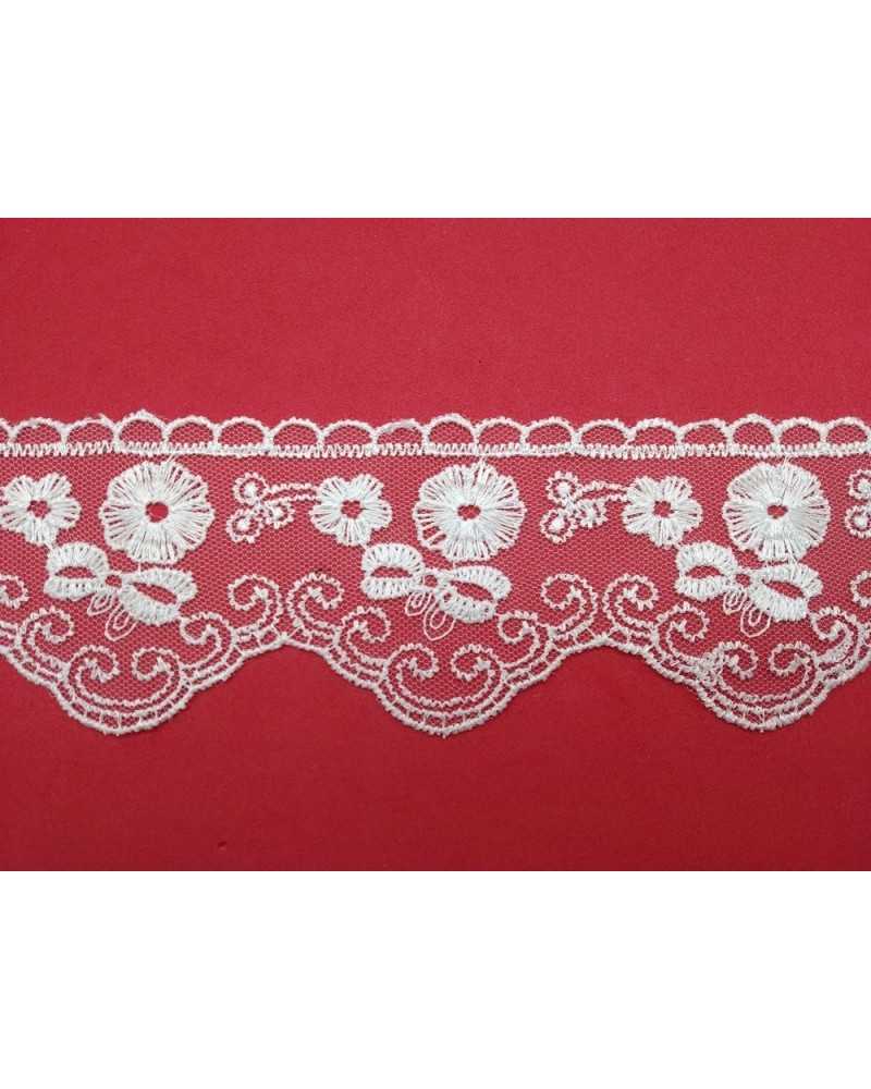 Encaje Encaje Tul Bordado Flor Lazo Alto 7 Cm