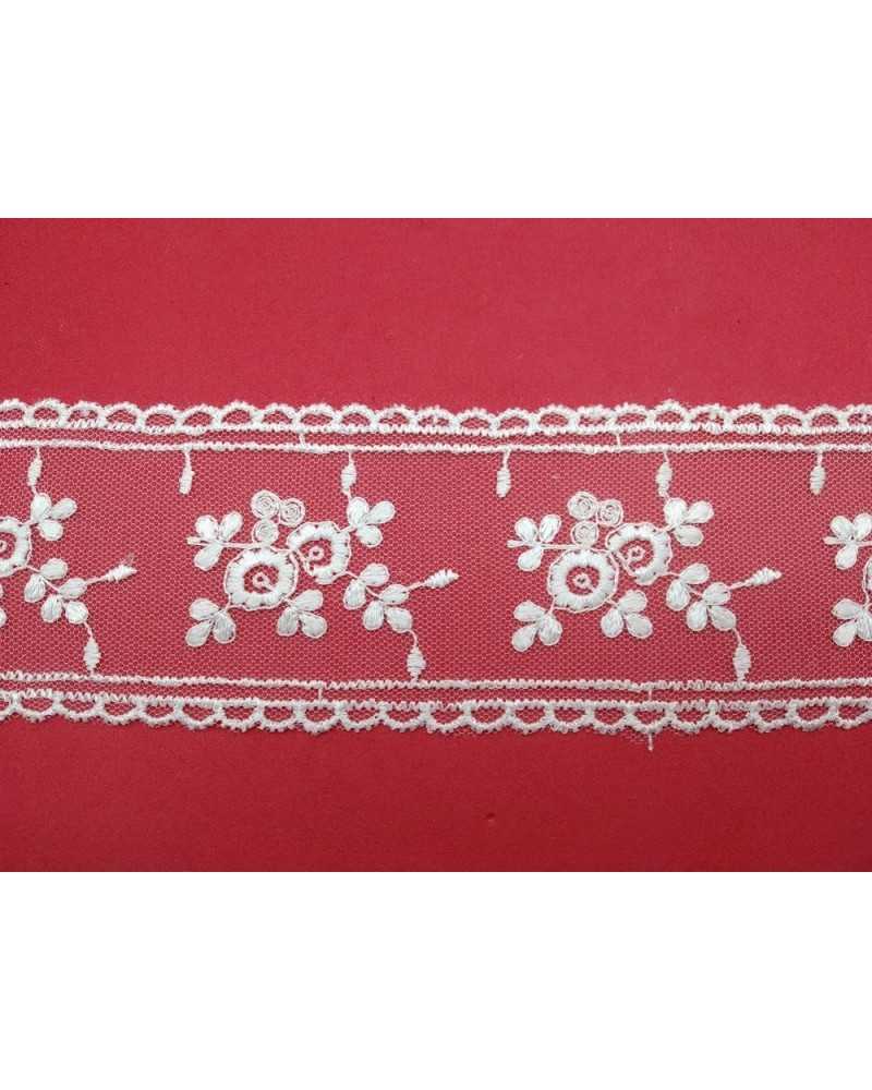 Encaje Encaje Tul Bordado Flor Lazo Alto 7 Cm