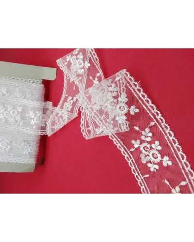 Encaje Encaje Tul Bordado Flor Lazo Alto 7 Cm