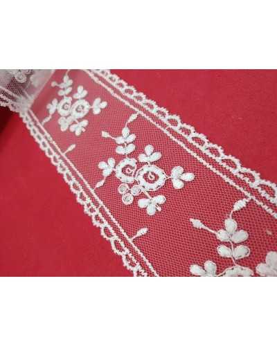 Encaje Encaje Tul Bordado Flor Lazo Alto 7 Cm