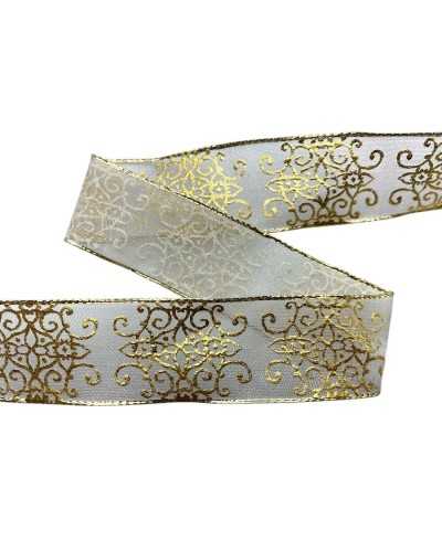 Organza ribbon with eastern enluminure height 25 mm Modellable soul