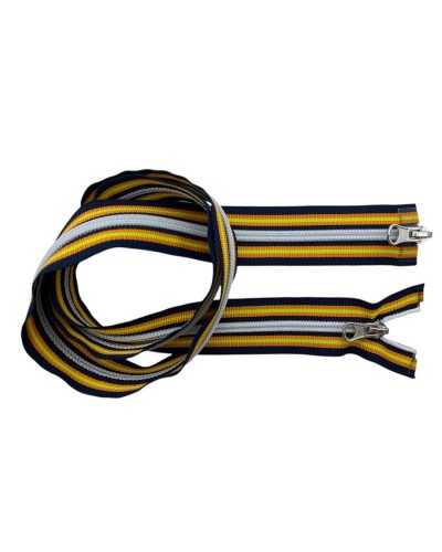 Multicolor Spiral Zipper 6 100cm 2 Cursors Metal Steel Comby Model