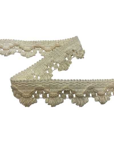 Cotton trimmings Fan pattern with scalloped edge Natural ivory color