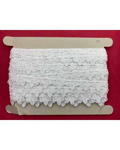 13 Mt Passamaneria Pizzo Macramè Merletto Bianco Altezza 2 cm