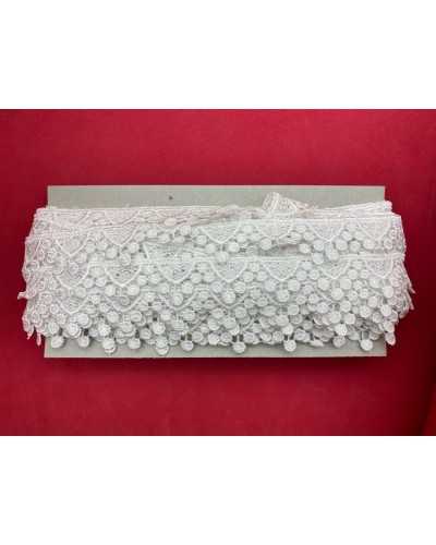 13 mt Spitzenrimmings Macramè Weiße Spitze Höhe 3 cm