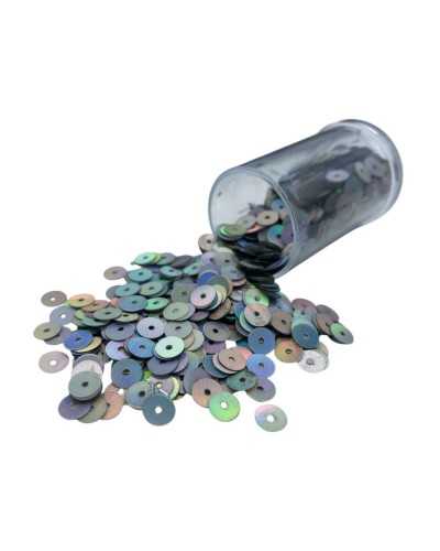 Tube de 15 g - paillettes grises argentées - Ø 6 mm