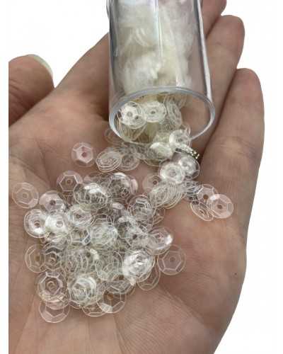 15 g TUBO Transparente Lentejuelas enriquecidas Ø 6 mm