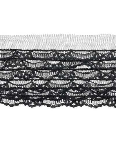 Spitze Tüll SampleLastico Weiche Spitze Schwarz 6 Balans Höhe 11 cm Preis für 50 cm
