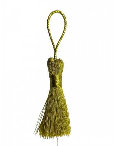 Key bow tassel Tassel in gold lurex wire height 5 cm (8 cm with slot)