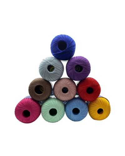10 bolas N. 12 Escocia Alambre de ganchillo Color surtido Colores 100 gr
