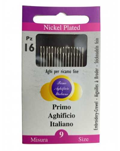 Fine embroidery needles measuring 9 sets 16 pieces