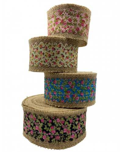 Tape-Zutraten Juta Provençal Spitze Sangallo hoch 6 cm