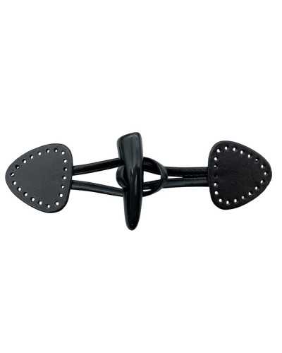 Leather Alamaro with 4 cm Triangle and 5 cm Horn Button Closure for Coats and Knitwear