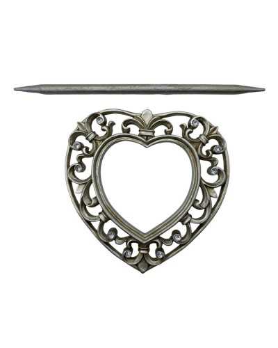 Tent stop in silver lacquered wood with rhinestones 18 × 18 cm