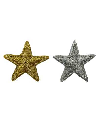 Applicazione Stella Patch Toppa Lurex Ricamo Termoadesiva Alta 2,8 Cm
