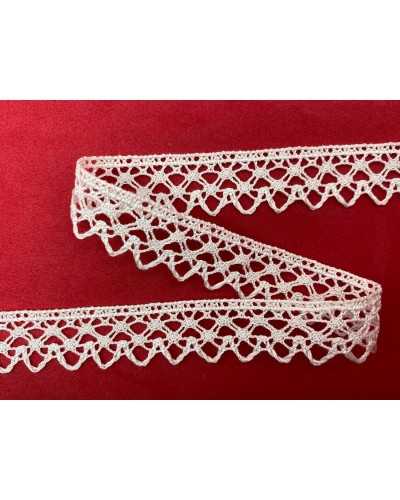 Lace lace pure tombolo cotton height 18 mm white