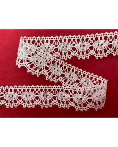Lace lace tombolo pure scalloped tip cotton height 25 mm white