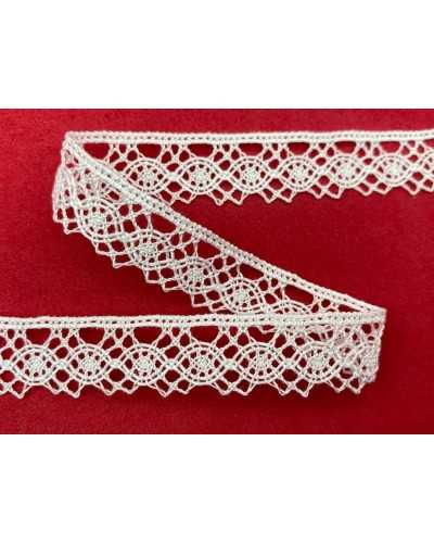 Lace lace tombolo 100% cotton height 15 mm white
