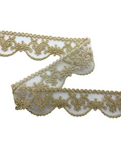 Spitze Spitze Tüll Rebrodé Höhe 4 cm Polyester Schnitt 50 cm