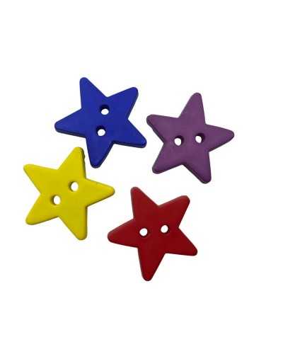 Botón de plástico decorativo Modelo de estrella 2 agujeros - 22 mm