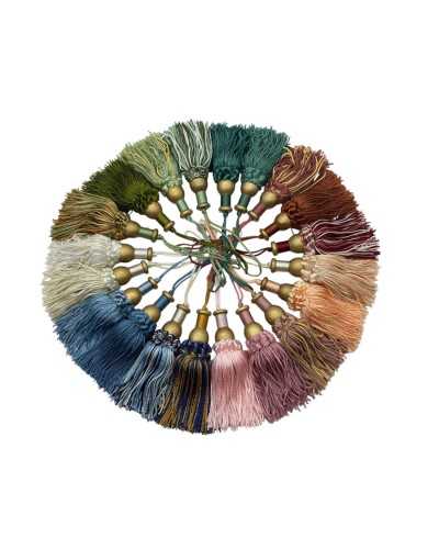 Nappina Decorativa con Fiocco e Pomello in Legno Oro Vecchio 18 cm Tinta Unita/Bicolore