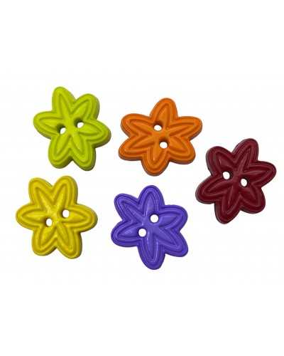 Dekorative Kunststoff-Blumen-Bearbeitungsknopf 2 Löcher 15 × 10 mm